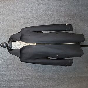 Michael Kors Wool Removable Hood Black Coat Medium